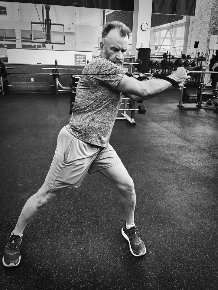Craig training at the gym in 2025