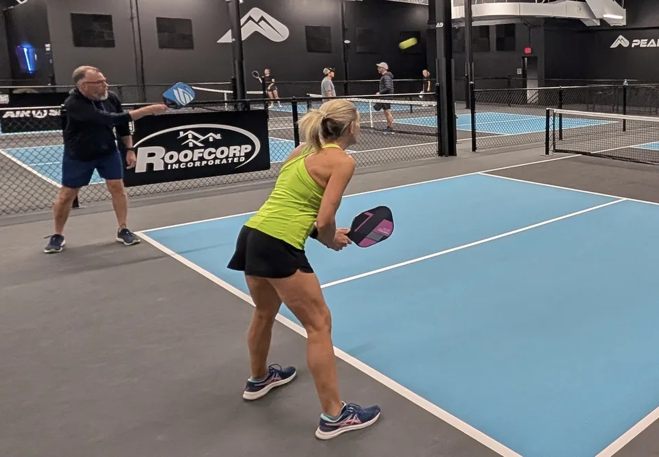 Craig and Kellie playing pickleball in 2025